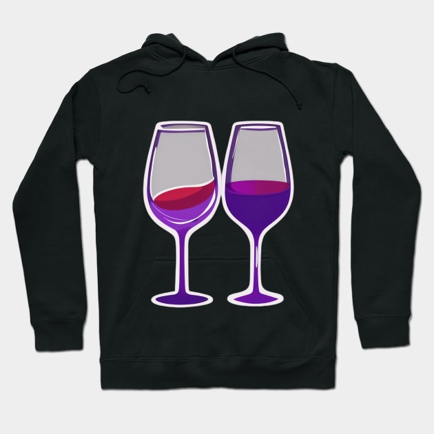 Toasting Wine Glasses - Stylized Cheers Illustration No. 657 Hoodie by cornelliusy